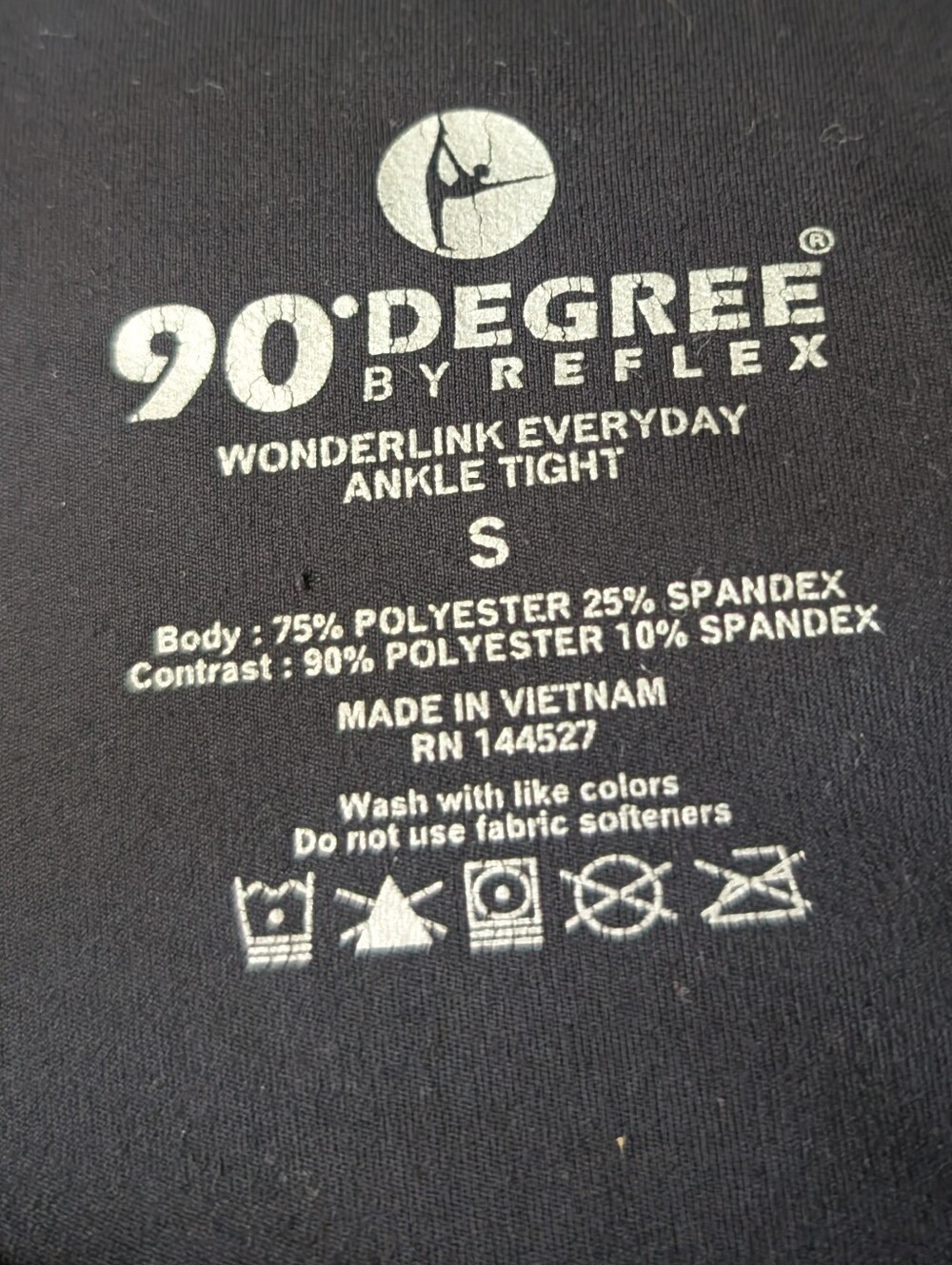 90 Degree by Reflex Wonderlink Everyday Seamless Waistband Ankle Tight - Black